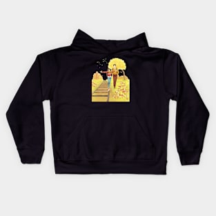 a couple in autumn Kids Hoodie